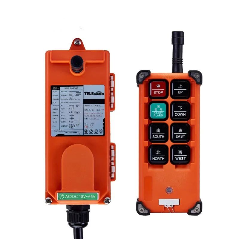 

Telecrane Radio wireless industrial remote control F21-E1B 8 single speed button for crane and hoist