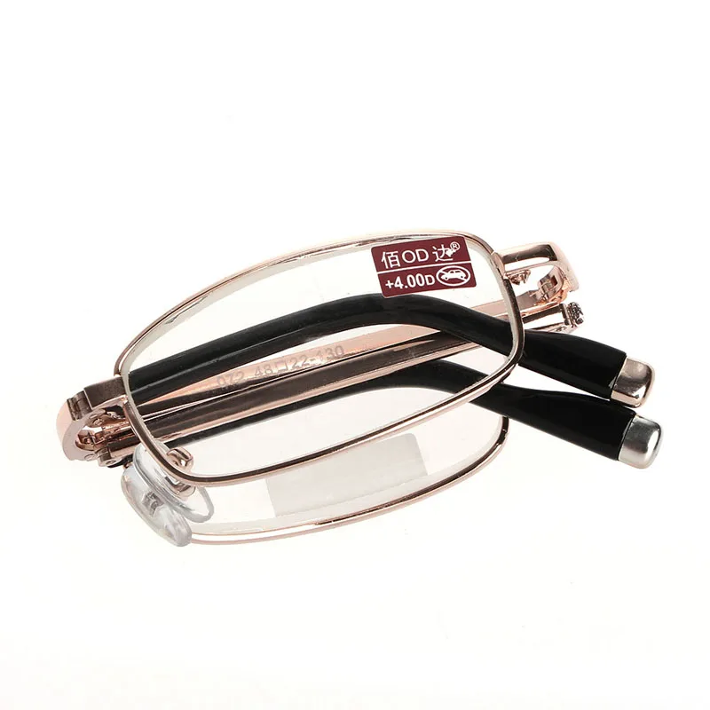 Новое поступление 1 шт мини складные очки для чтения металлический чехол с полной рамкой для очков+ 1,00 до+ 4,00