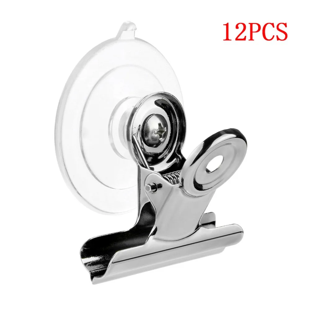 

12pcs Suction-Cup Clip Plastic Round Suction Cup Clip Advertising Pop Display Holder Stand Clamp cocina haak Crochet Gancho