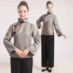 2017 реальные хмонг одежда Disfraces новых китайских старушка костюмы пожилых женщин древних Барабаны Yangko танец Костюмы qingdy противный