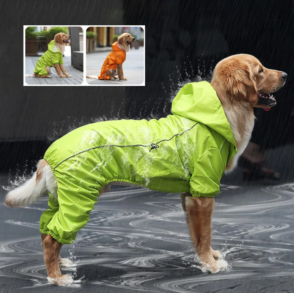 Dog Raincoat Breath Waterproof Clothes for Dogs Rain Coat Outdoor Walking Large Dog Rainwear ...