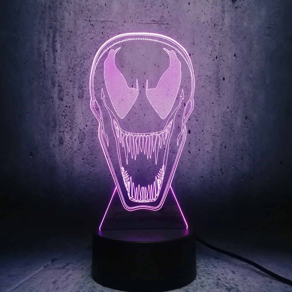 Лампа Venom 3D светодиодный выставочный дисплей Лава Декор для комнаты подростка