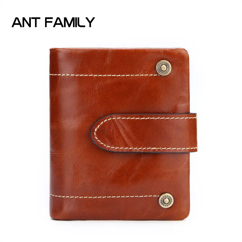 

2019 Small Wallet For Men Genuine Leather Oil Wax Mini Bag High Quality Calfskin Purses Cowhide Coin Wallets Men's Purse Male