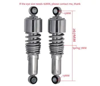 

10.5 " 267mm Shock absorber Motorcycle Bumper for Honda Suzuki Kawasaki Silver Plating