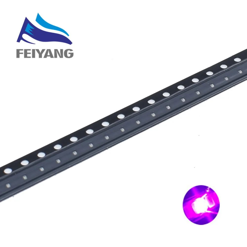 

100pcs UV/purple Color 0402 SMD SMT Super Bright lamp LED lights light-emitting diodes New High quality 390-410nm 1.0*0.5mm