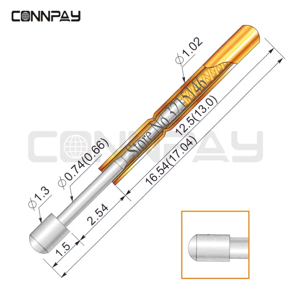 100 шт. в упаковке R75-2S зонд Pogo контактный разъем длина 26,5 мм инструмент
