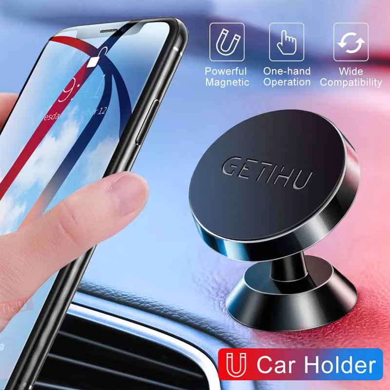 Магнитный автомобильный держатель для телефона GETIHU, светящаяся приборная панель для iPhone X, samsung, подставка, поддержка вентиляционного отверстия, Мини магнитный держатель для мобильного телефона
