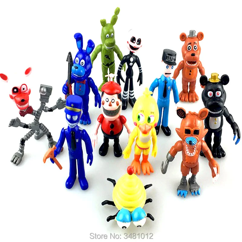 Экшн фигурки Five Nights At Freddy's ПВХ FNAF Foxy Golden Freddy Bare Bonnie Chica Fazbear медведей детские