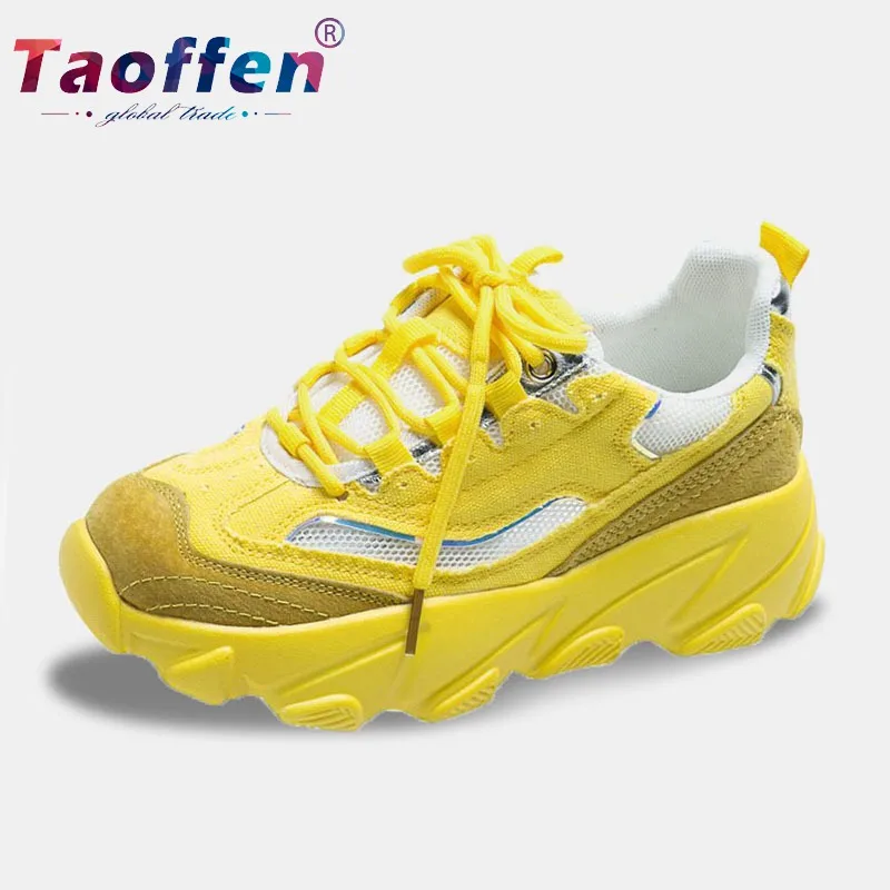 Женские кроссовки с сеткой Taoffen дышащие на толстой платформе спортивная обувь