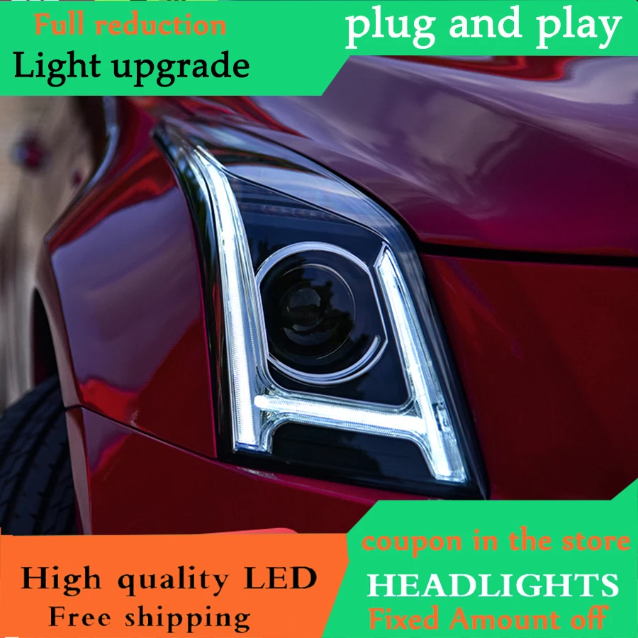 

DY_L Head Lamp for Cadillac ATSL headlights 2014-217 LED Headlights for ATS DRL Lens Double Beam Xenon bi xenon lens