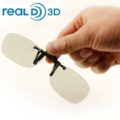 

Clip-on 3D Glasses Polarized for nearsighted people watching passive 3D TVs and RealD 3D cinema system