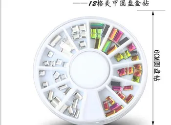 

DIY Rectangle 4Styles 1 Wheel Nail Art Gems Clear&Rainbow Glass Rhinestone For Flatback Nail Stickers DIY Craft Art Charm Stones