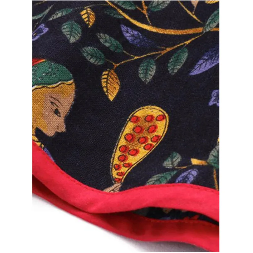 Women Vintage Print Blouse Plus Size O Neck Long Sleeve Shirt Ladies Casual Loose Cotton blend Womens Tops And Blouses #SW