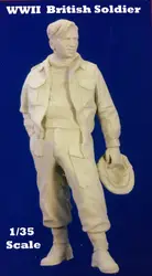 Ассамблея Неокрашенный Весы 1/35 британский солдат стоя Второй мировой войны исторические игрушка Смола модель миниатюрный комплект