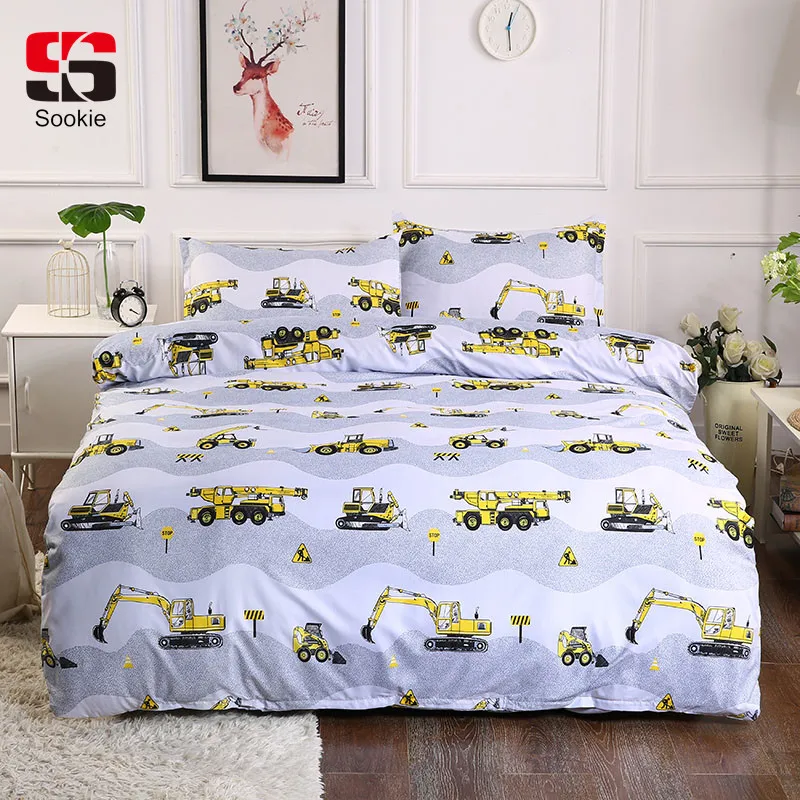 

Sookie Bedding-Set Duvet-Cover-Set Boy Kid Child Comforter Home Excavator Twin Full Queen KingSize Bed Linen 3pcs Bedclothes