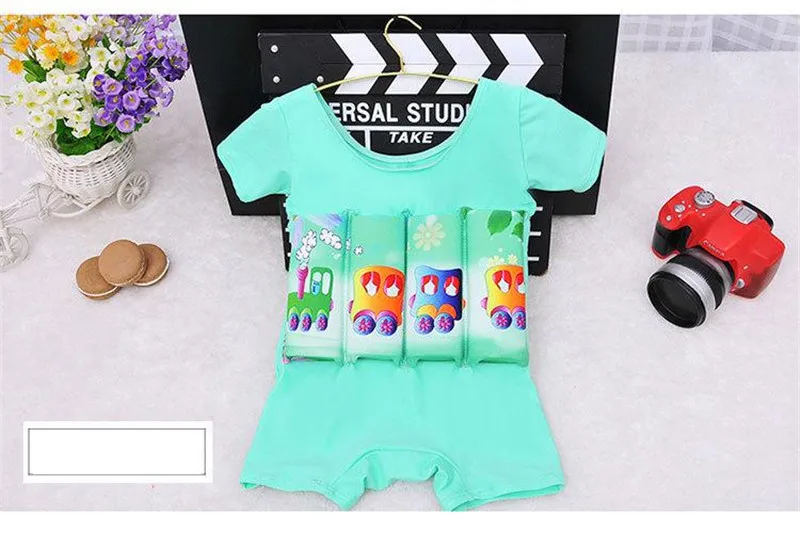 2017 Brand New Quick-drying Kids Buoyant Swimsuit Baby Boy& Baby Girls Siamese Floating Body Swimsuit Removable Float Swimwear20