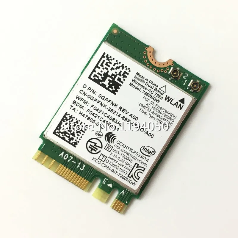 

Brand New Intel Dual Band Wireless-AC 7260 Plus 2x2 Bluetooth 4.0 867Mbps NGFF Internal Linux/Win7/Win8/Win10 AP