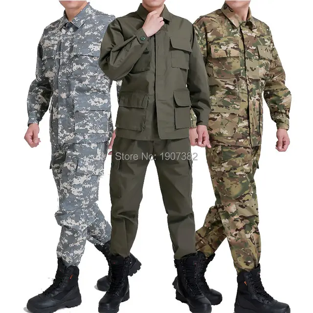 Men's Simplified Military (1460) Black Army Green Camouflage Blouses