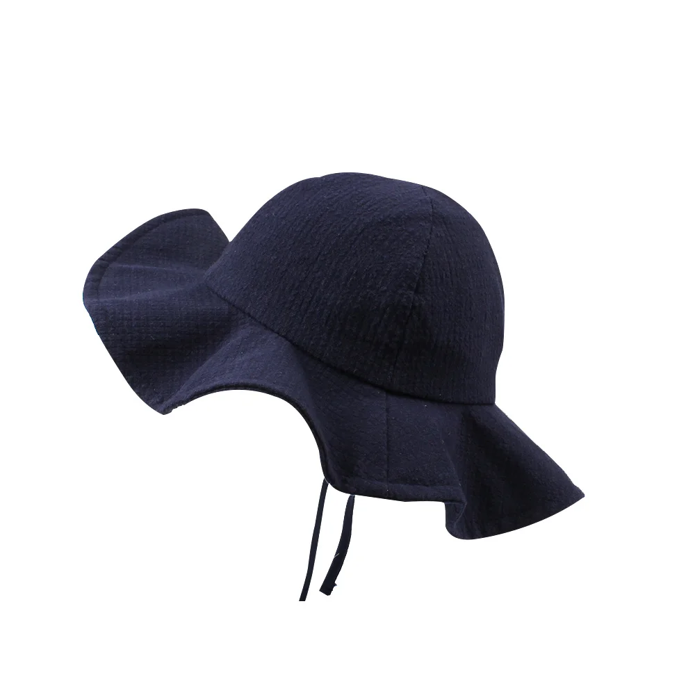 Fashion Panama Baby Girls Hat Cotton Sun Hat For Girls Lace-Up Wild Brim Beach Cap Bucket Hat Spring Summer Baby Girls Clothing (9)