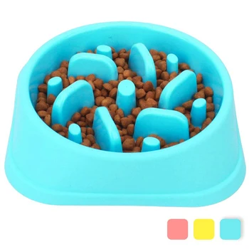 

Pet dog bowl slow feeder anti-asphyxiation slow feeding bowl for puppy large dog healthy dog food feeder container water bowls