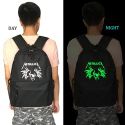 Рок Металл Metallica школьная сумка светящийся в темноте Рюкзак Студент Школьный рюкзак ноутбук рюкзак ежедневно