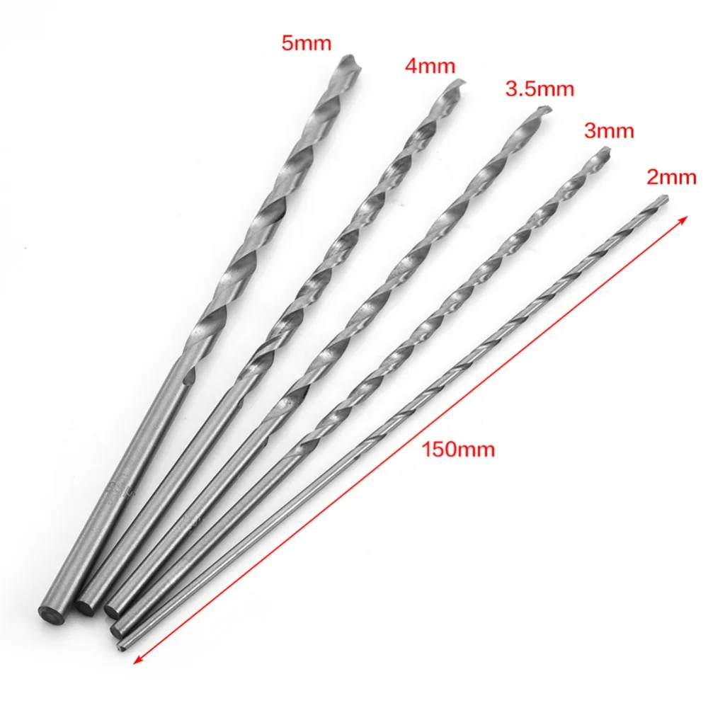 5 шт. набор сверл Mayitr HSS Auger Twist 2/3/3. 5/4/5 мм диаметр 150 Удлиненные Прямые сверла для