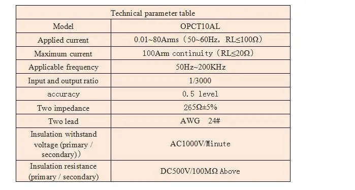 OPCT10AL миниатюрный Openclose. взаимный индуктор 5A/5mA 10A/10mA 20A 60A 10A/5mA 20A/10mA.. 80A 50 Гц~ 200 кГц трансформатор тока