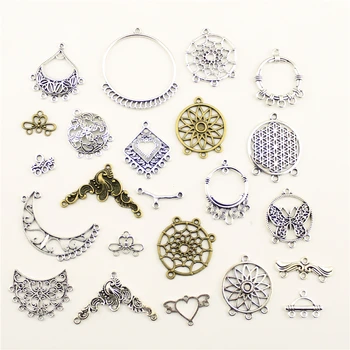 

10pcs 2019 Charm Women Backless Dress Woman Earrings Porous Connector Supplies For Jewelry Materials Hand Made Charms