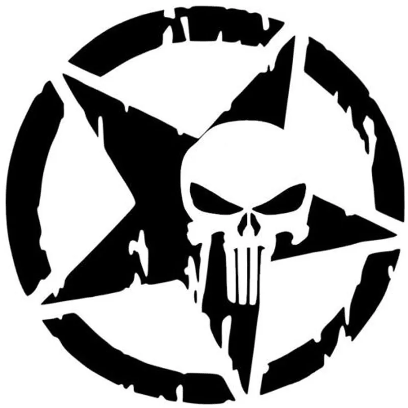 

13*13CM for Punisher Skull Logo Car Sticker Vinyl Decals Motorcycle Accessories Fender Accessories for Bmw Dodge Skoda Citroen