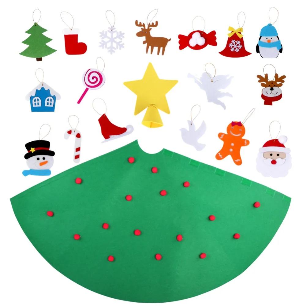 Теплая Рождественская елка для малышей, Детские фетровые декоративные украшения Рождественский подарок, праздничное украшение для дома, дверь на стену, ремесло, Рождество