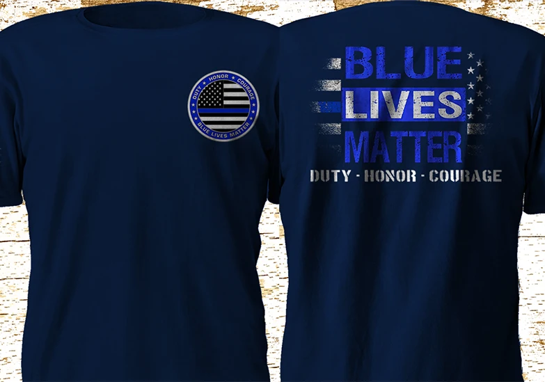 Мужская футболка в стиле ретро Blue Lives Matter США полиция военно-морской флот