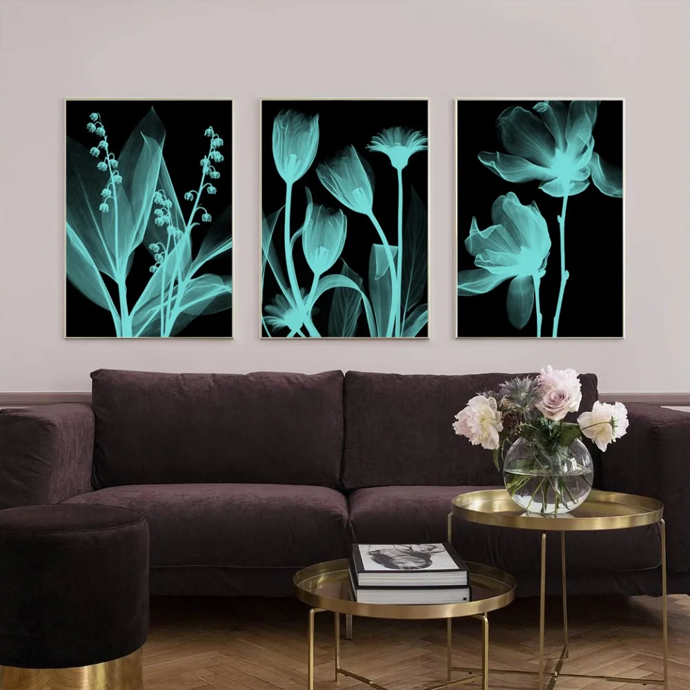 

Dark Flower Colorful Picture Poster Art Canvas Wall Art Picture Nordic Style Decorative Pictures Home Decor Canvas Print