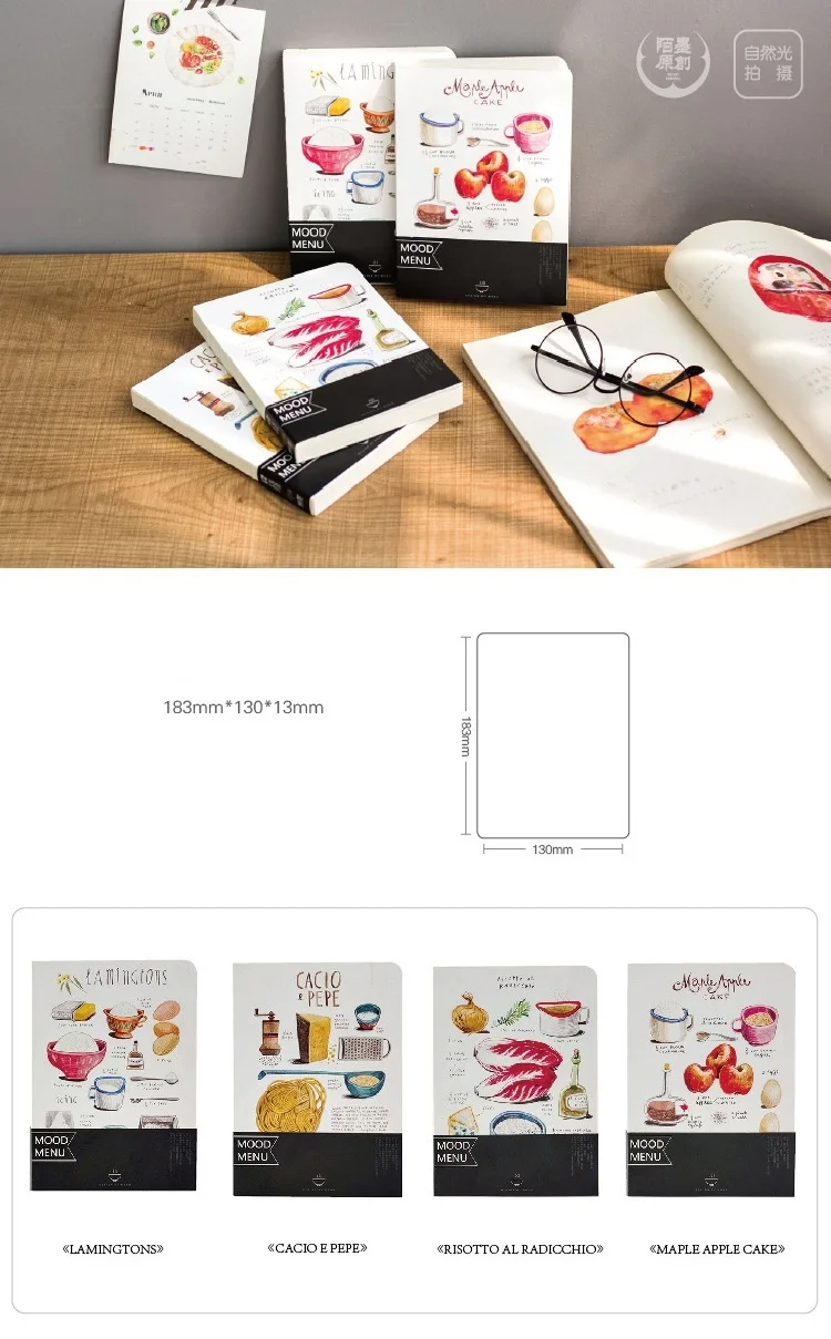 Italia Menu Makan Malam Ilustrasi Diary Hardcover Asli A4 Notebook