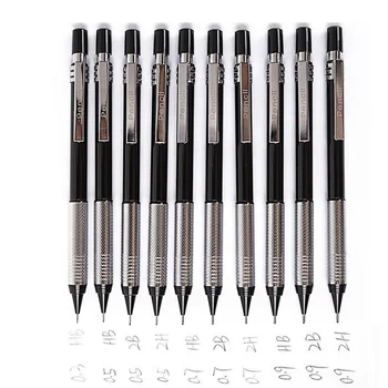 

0.5/0.7/0.9mm Black Metal Mechanical Pencil High Quality Painting Automatic Pencil For Student School Office Supplies Stationery