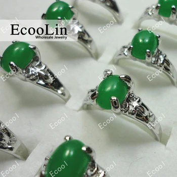 

30Pcs Hot Classic Green Malay Silver Plated Rings For Women Whole Jewelry Bulk Packs Lots Free Sshipping RL007