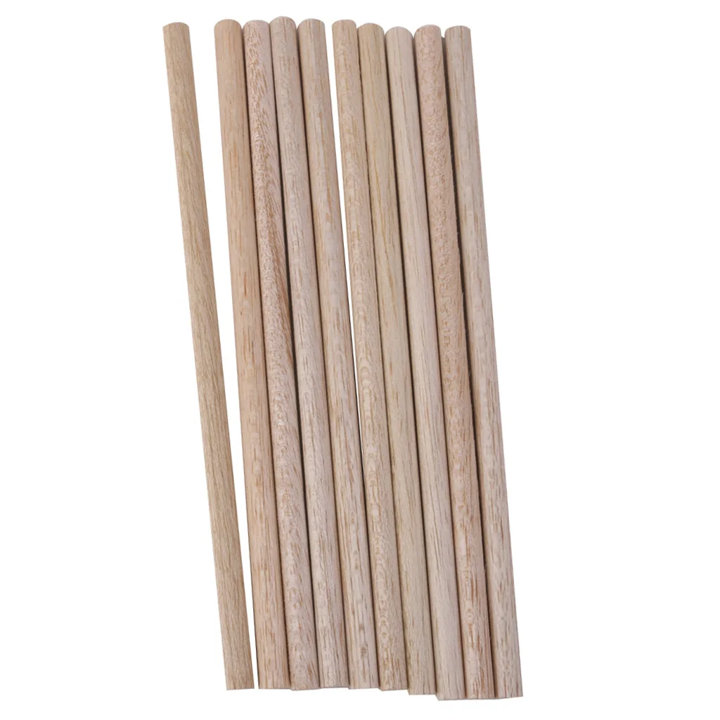 20pcs Natural Square Round Wood Sticks Rod Dowel for Model Making DIY Craft Woodcraft Hobbies 