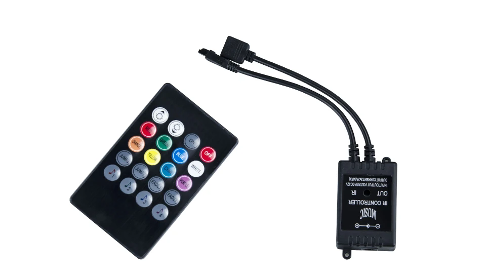 Музыка ИК-пульт 20 ключ RGB светодиодный регулятор освещенности музыка чувствительных применяется к 5050 2835 3528 RGB светодиод лента свет