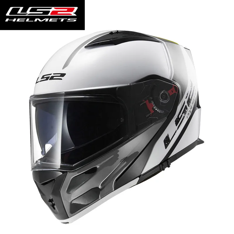 LS2 авторизованный магазин FF324 флип ап мото rcycle шлем двойной щит со съемной
