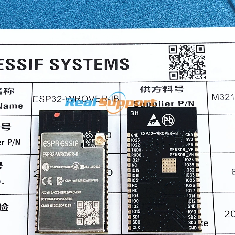 100 шт. ESP32-WROVER-IB Ipex антенный модуль ESP32-WROVER на основе ESP32-D0WD WiFi-BT-BLE микроконтроллерный модуль 4 МБ SPI flash