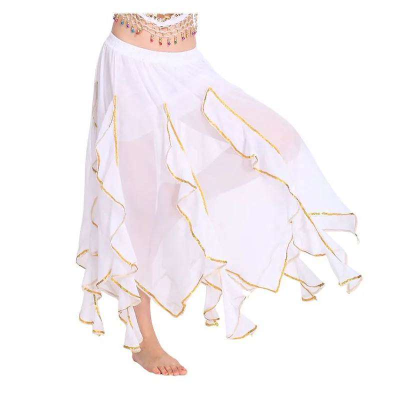 Buy Wholesale Belly Dance Costume Skirt Silver Edge with Slit Skirt Dress 12