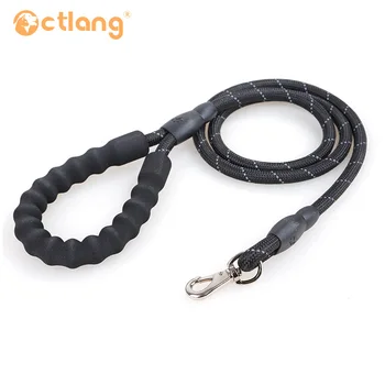 

145cm Strong Nylon Pet Dog Leash Reflective Night Safety Outdoor Round Traction Rope Leashes For Medium Large Dogs