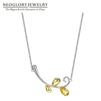 

Neoglory 925 Silver Leaf Chain Necklace&Pendant Fashion Jewelry Brand Embellished With Crystals From Swarovski Hot New Gift