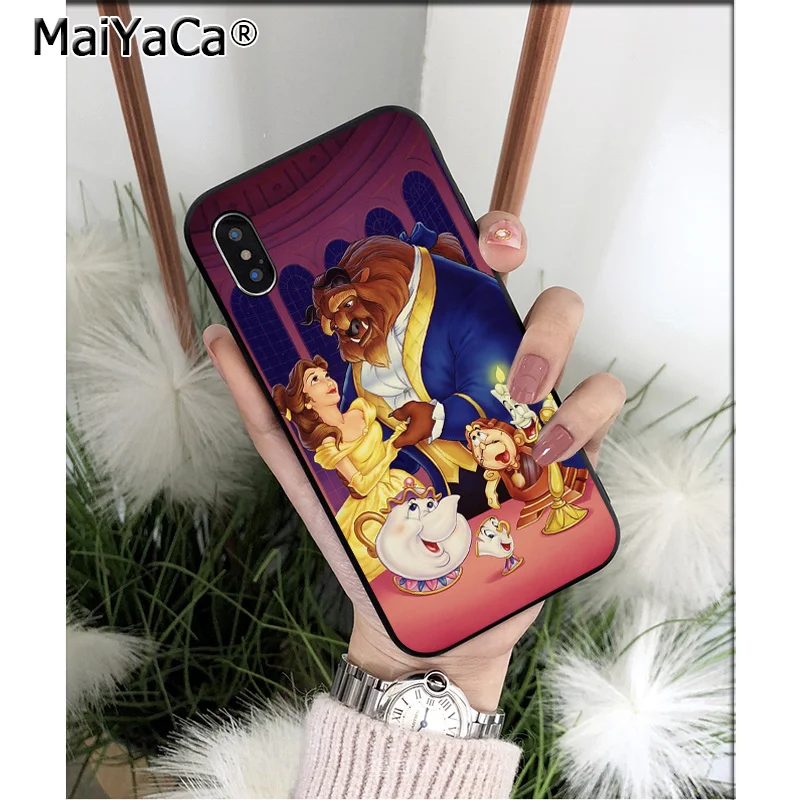 Мягкий силиконовый чехол для телефона MaiYaCa Beauty And The Beast Rose из ТПУ Apple iPhone 8 7 6 6S Plus X XS