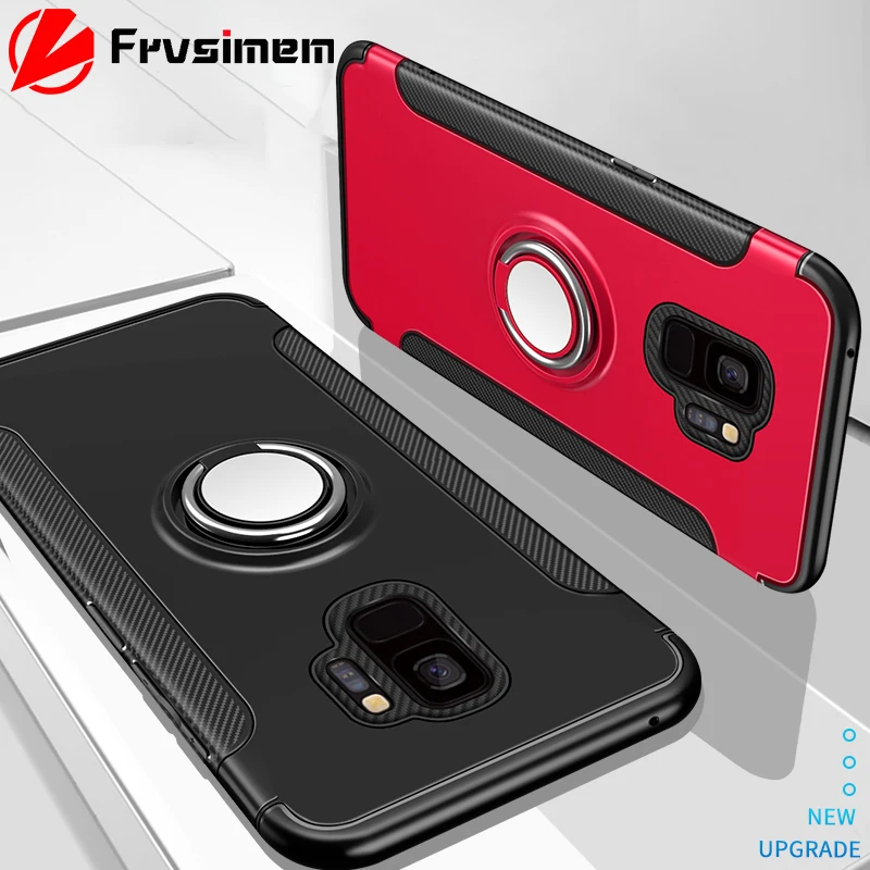 Case for Samsung Galaxy J4 J6 J8 2018 A6 Plus S7 edge S8 S9 J3 J5 J7 2017 PRO 2016 J2 PRIME 2 NOTE 9 8 Car Holder Ring |