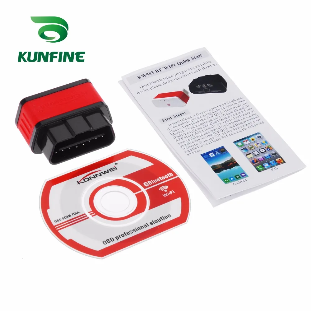 KUNFINE автомобильный iCar2 OBD2 ELM327 iCar 2 KW903 Wifi OBD 2 код сканер диагностический инструмент интерфейс для IOS iPhone iPad Android