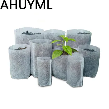 

100/50PCS Seedling Plants Nursery Bags Organic Biodegradable Grow Bags Fabric Eco-friendly Ventilate Growing Planting Bags