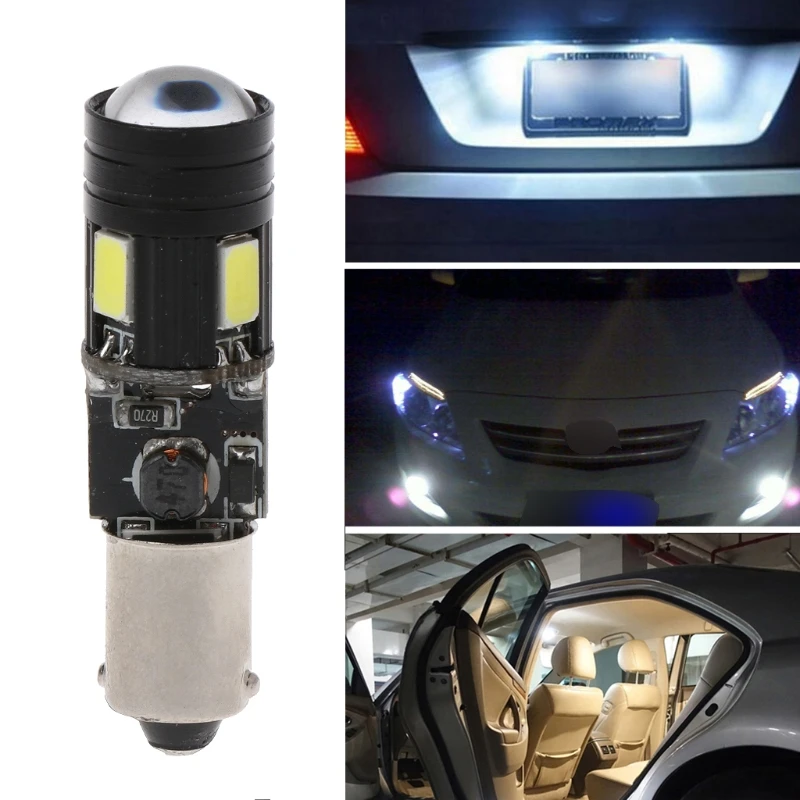 

Drop Ship 1Pc White LED Car Light Bulb BA9S DC12V 5730 4LED 180 Degree Lamp Sidelight