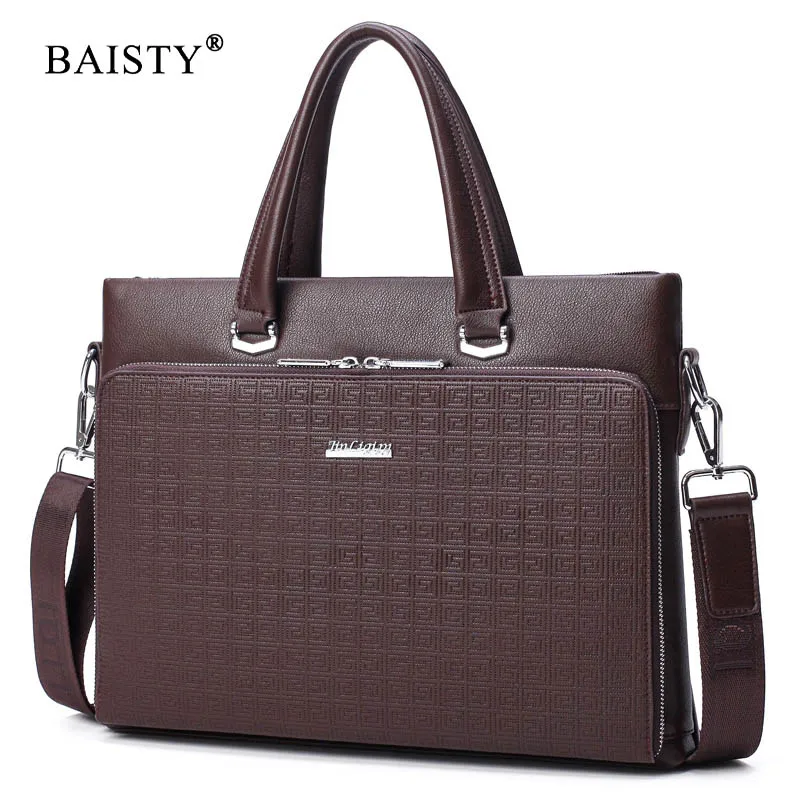 

BAISTY Brand 2018 Men Fashion Handbags luxury design Crossbody bag Men's Business briefcases High quality Tote bags PU Leather