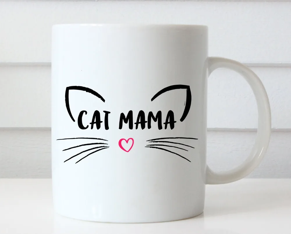 Кошка мама кружка Cat Кофе фарфоровая Чай Mugen Главная Наклейка Керамическая Пивная