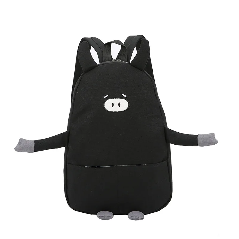 

Cute Piggy Shoulders Backpack Pig Canvas School Bag Girls Student Shoulders Bag